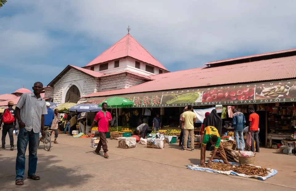 Local trading activity at a market in Dar es Salaam, Tanzania